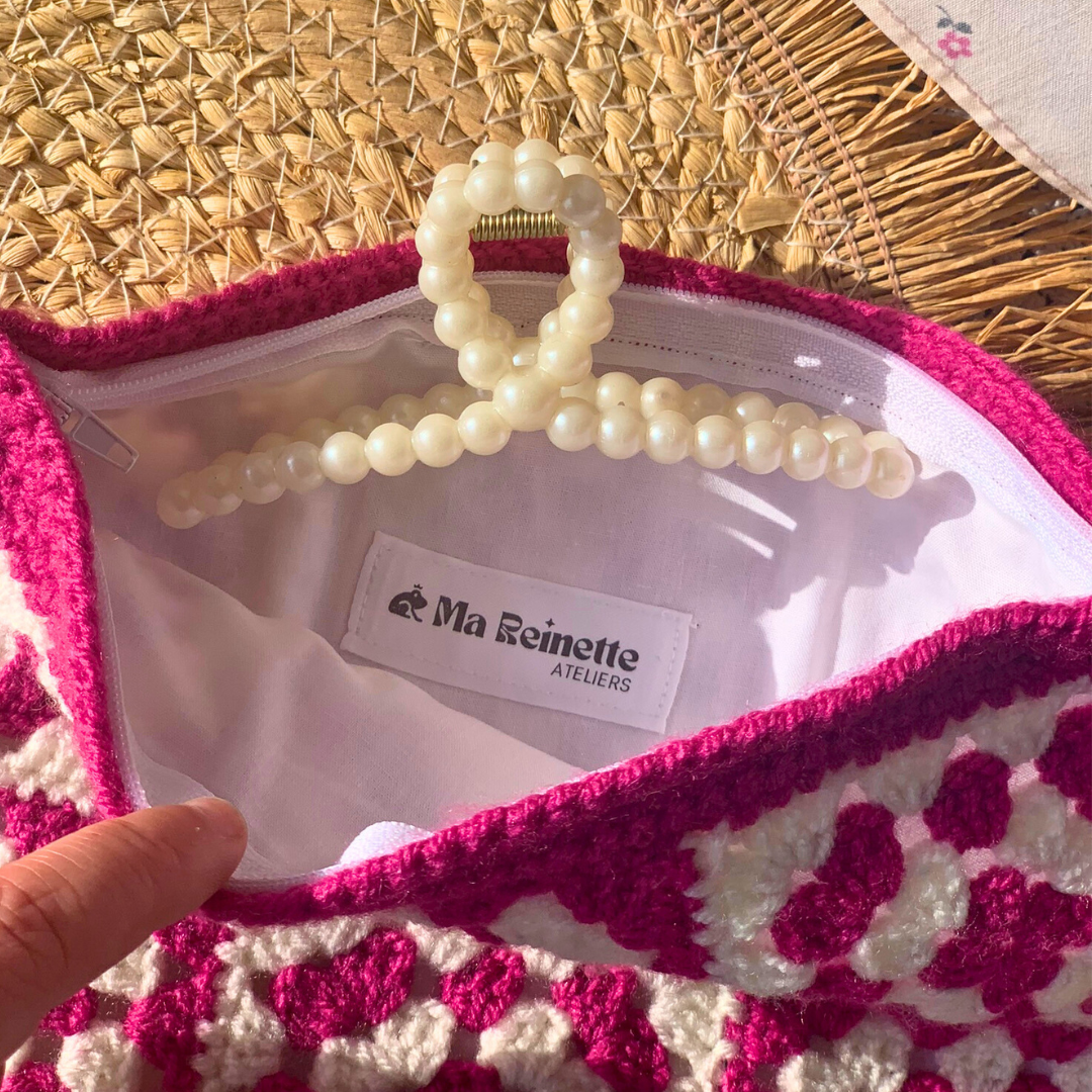 Pochette Fuchsia Crochet - Ma Reinette