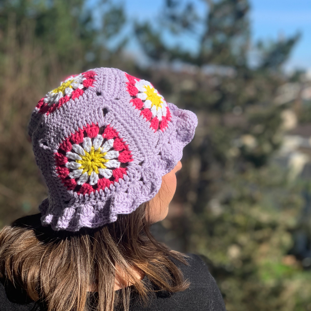 Bob crochet en coton - Fleurs - Ma Reinette