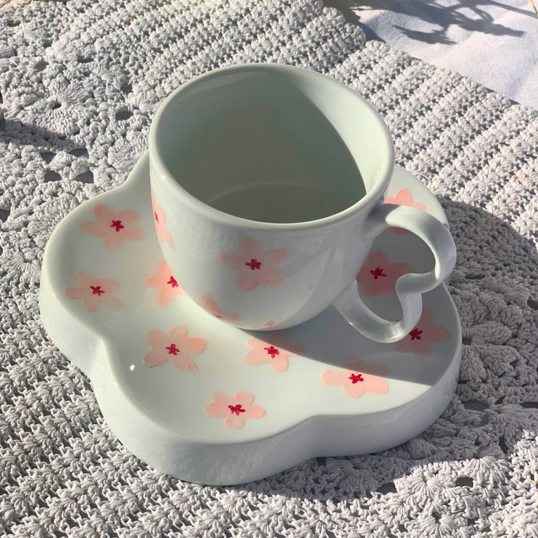 Tasse et soucoupe fleur - Ma Reinette