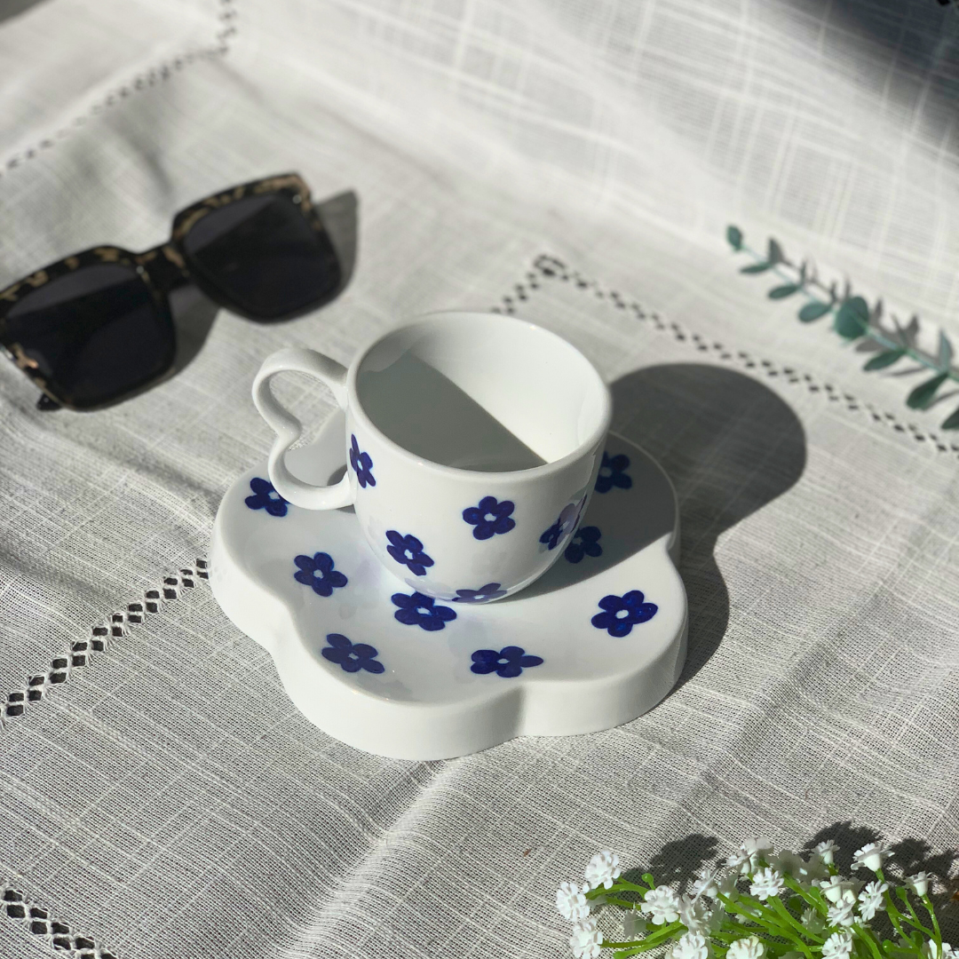 Tasse et soucoupe fleur - Ma Reinette