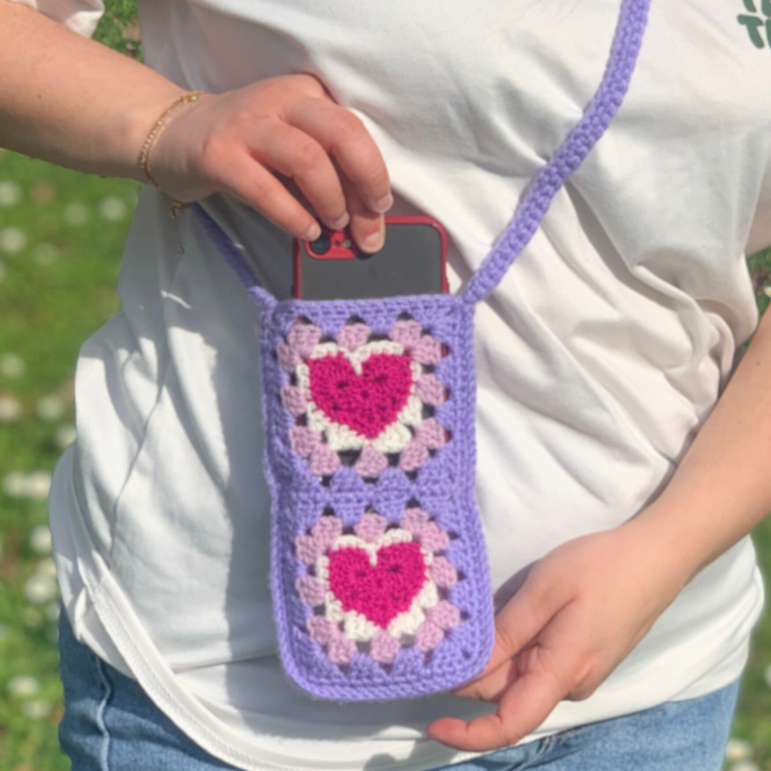 Housse de téléphone en crochet Bandoulière - Ma Reinette