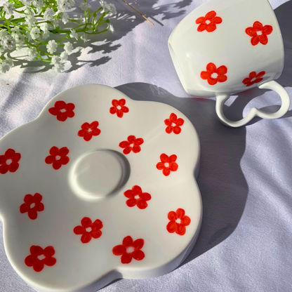 Tasse et soucoupe fleur